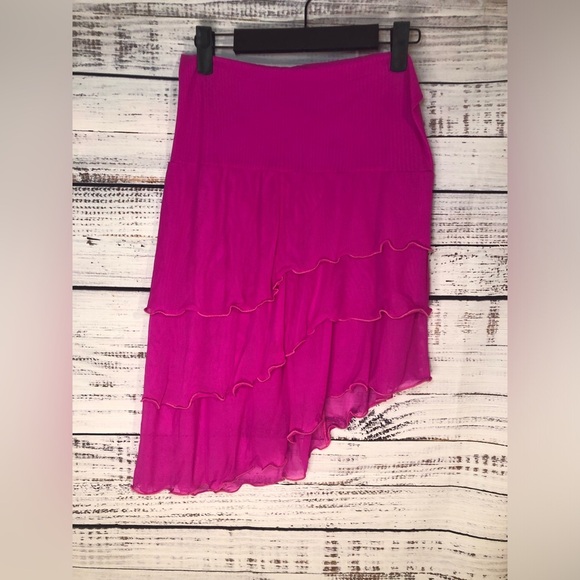 🌺Vibrant Hot Pink Layered Swim Coverup S/M 🌺 - Picture 1 of 11